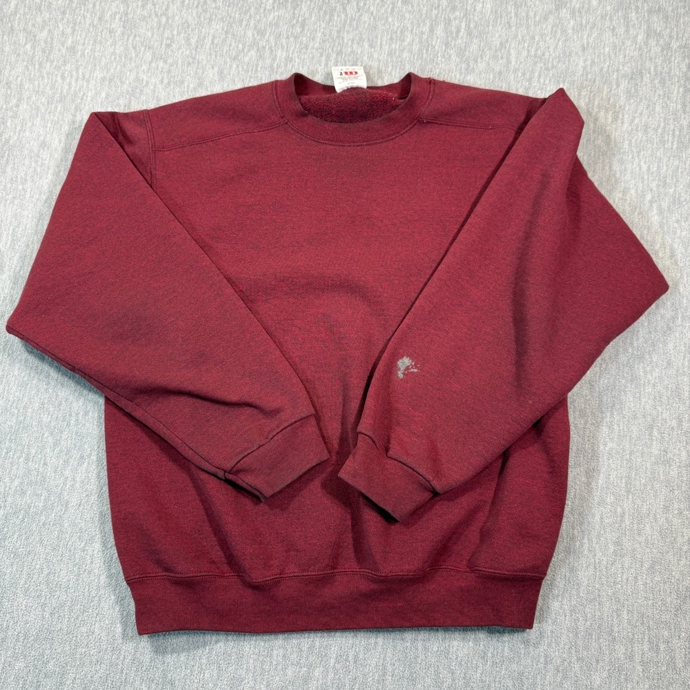 Wilson Sweatshirt Men M Maroon Crewneck Long Sleeve‎ Solid Fleece Solid VTG